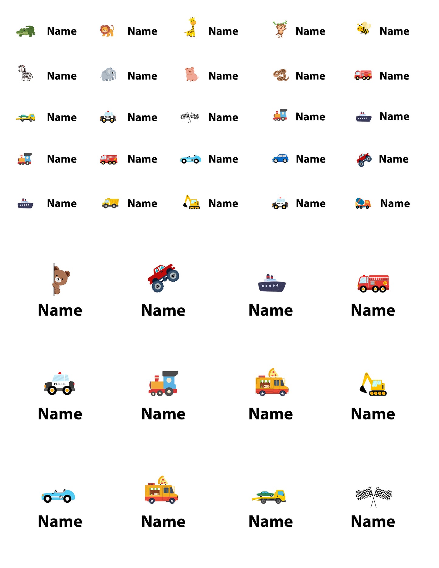 Custom Name Stickers for Kids - Waterproof UV-DTF Decals